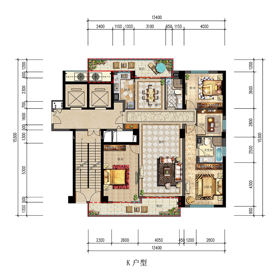 K戶型 建筑面積：