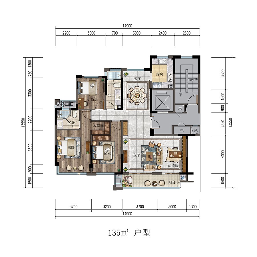 戶型2 建筑面積:135㎡
