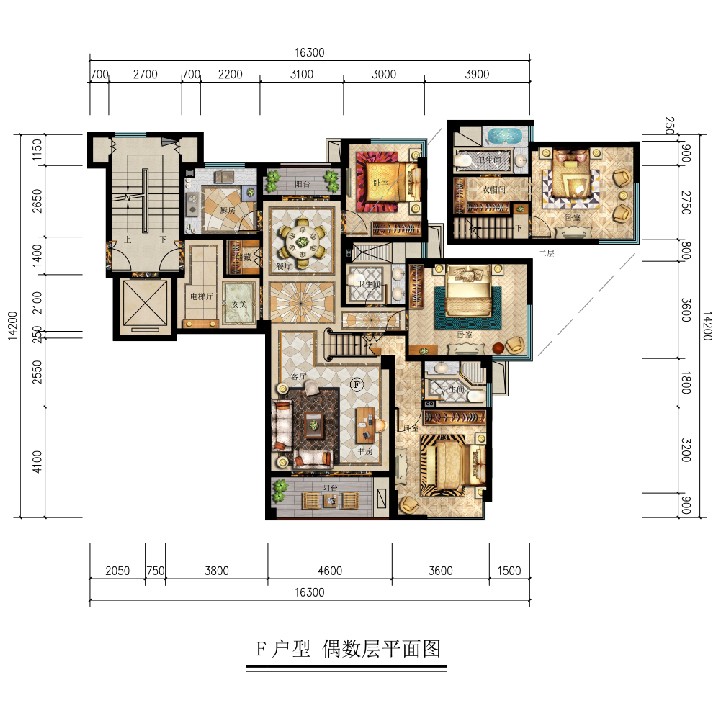 F戶型 建筑面積：F戶型