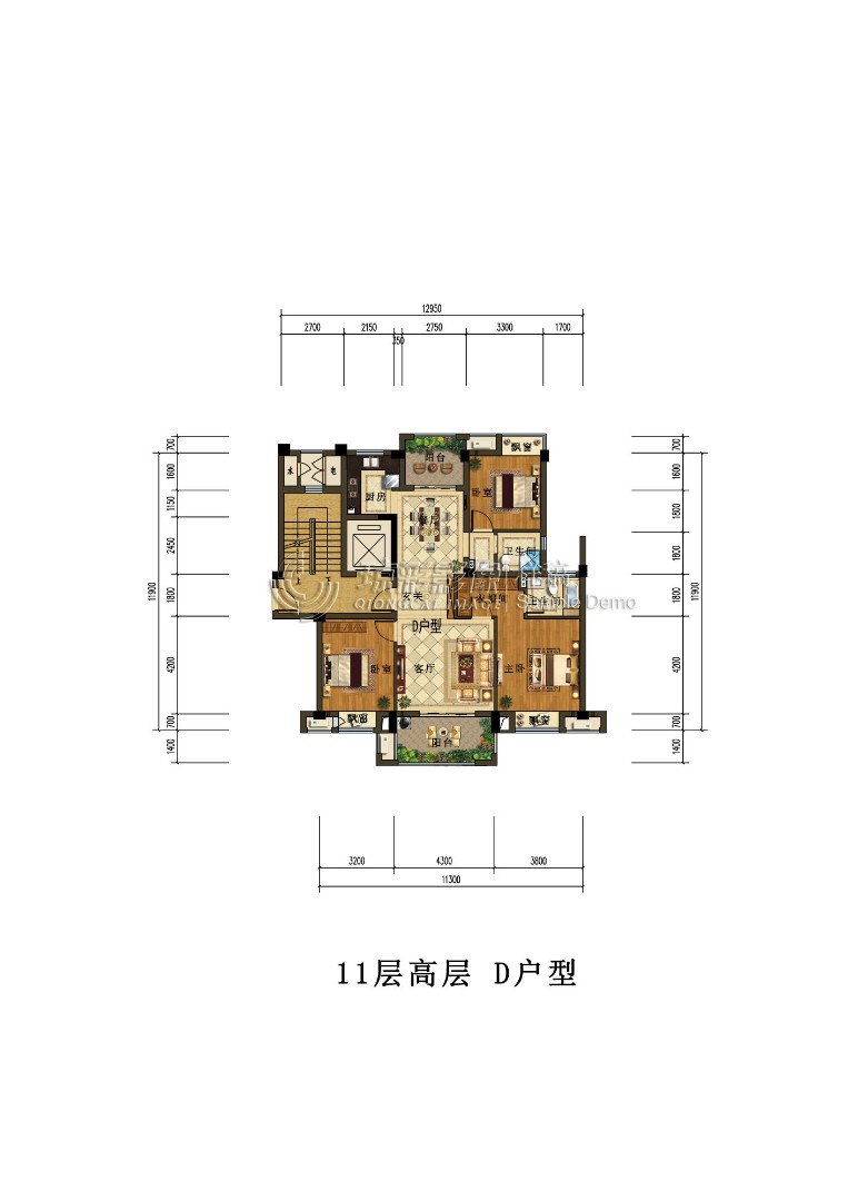 D戶型 建筑面積：