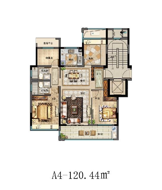 A4戶型 建筑面積：120㎡