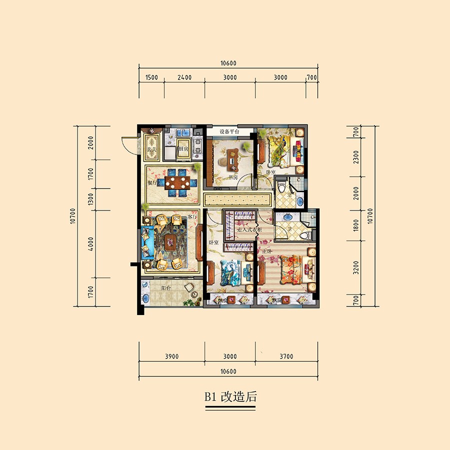 B1改造后 建筑面積：120平