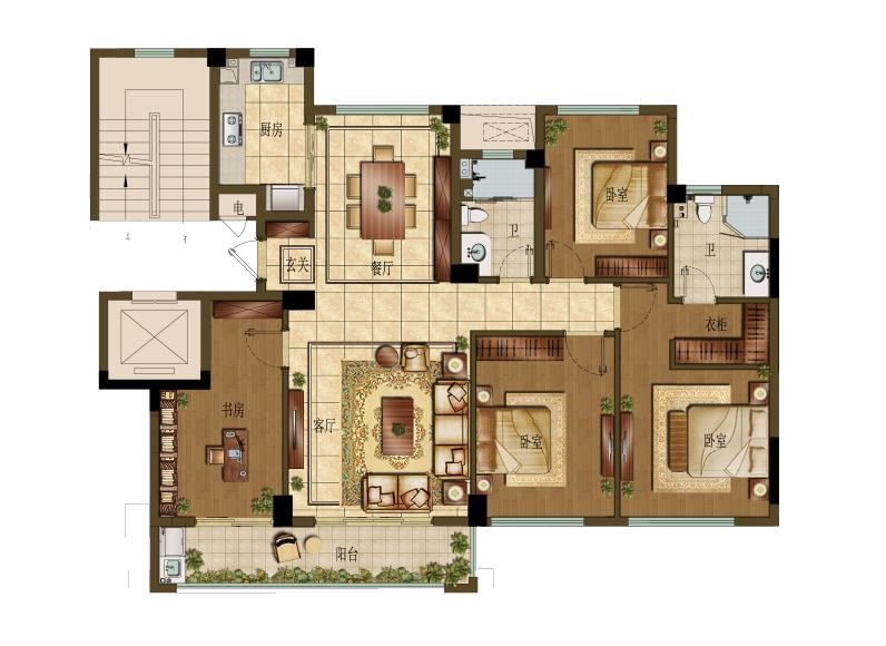 130方戶型 建筑面積：130㎡