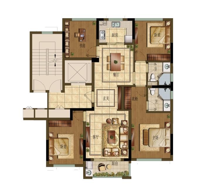 120方戶型 建筑面積：120㎡