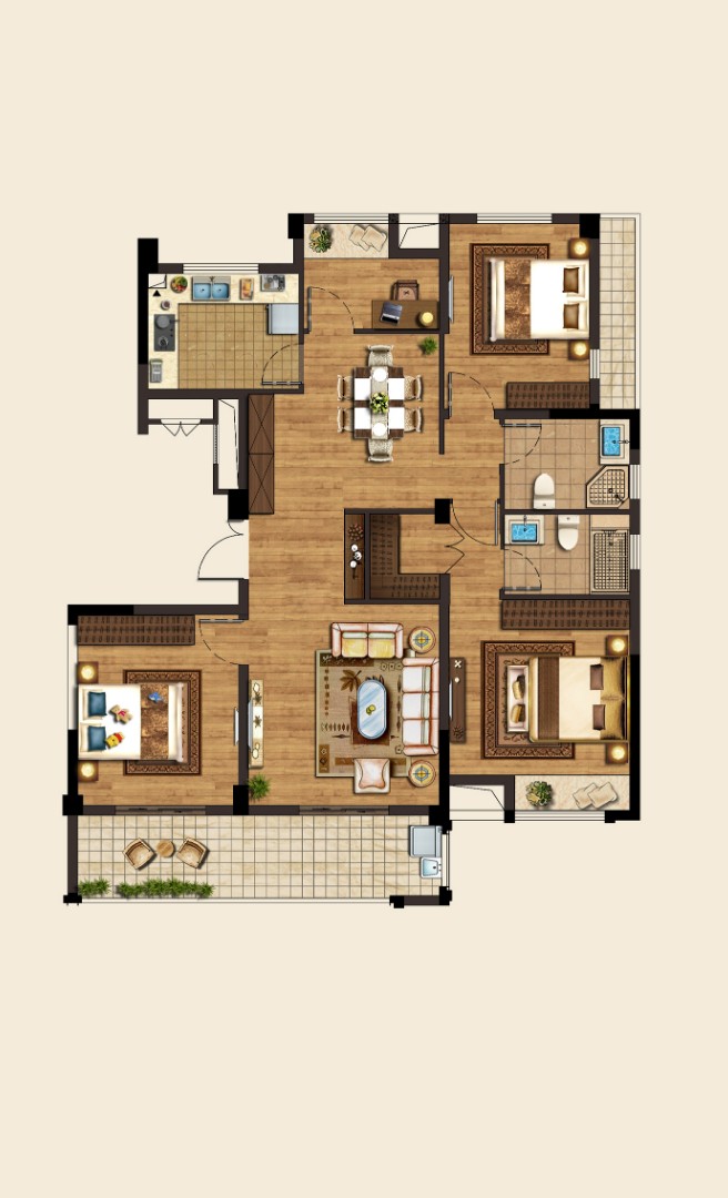 121方戶型 建筑面積：121㎡