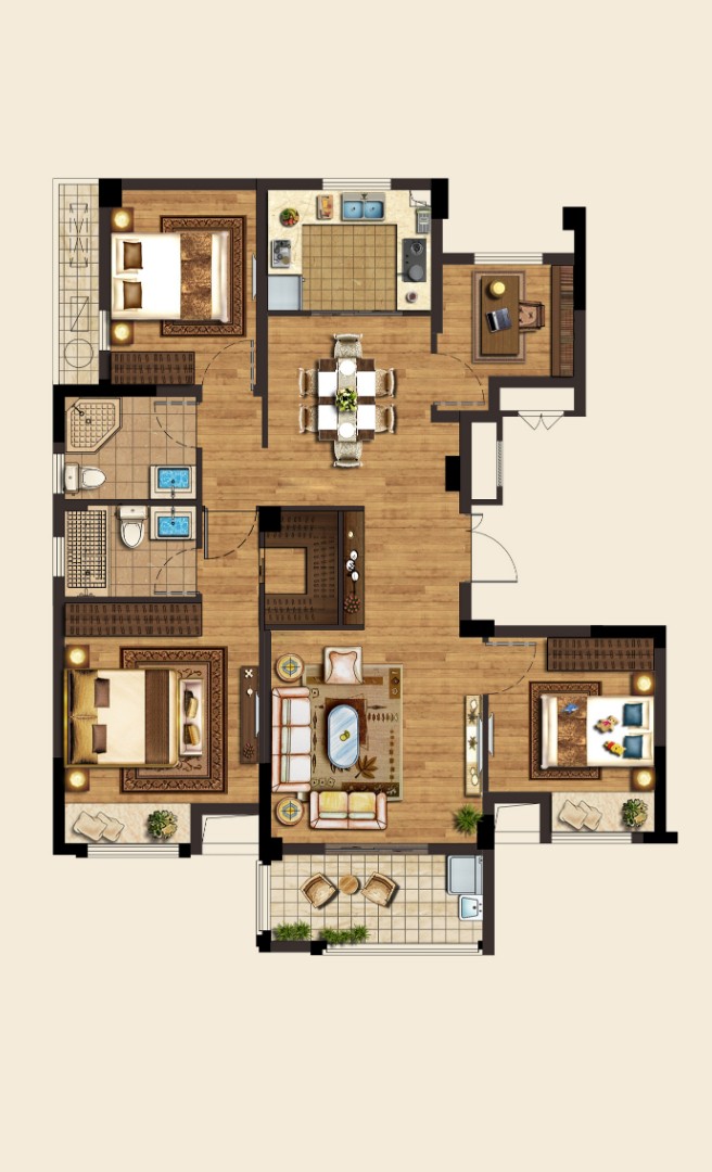 105方戶型 建筑面積：105㎡