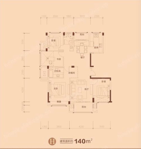 H戶型 建筑面積：140㎡