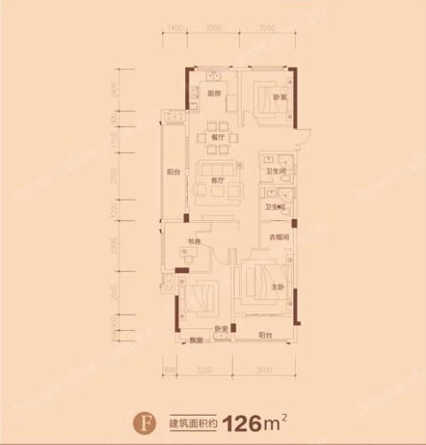 F戶型 建筑面積：126㎡