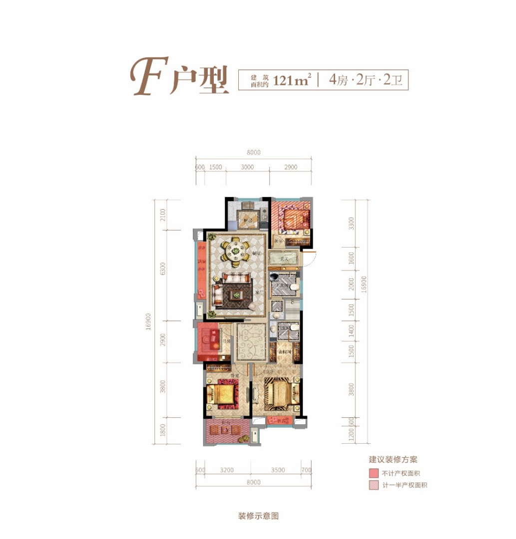 F戶型 建筑面積：121㎡
