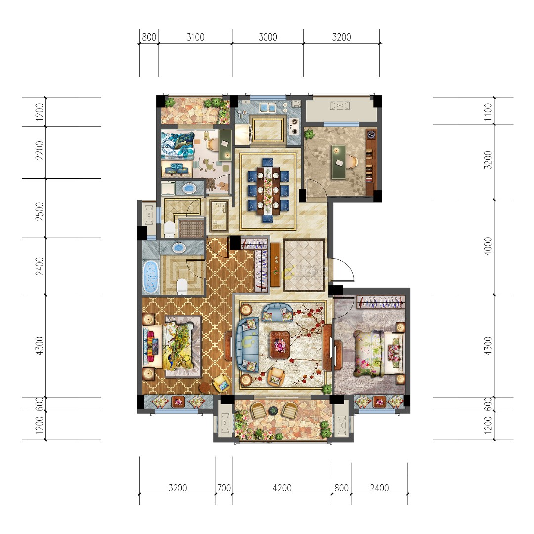 洋房C戶型 建筑面積：137㎡