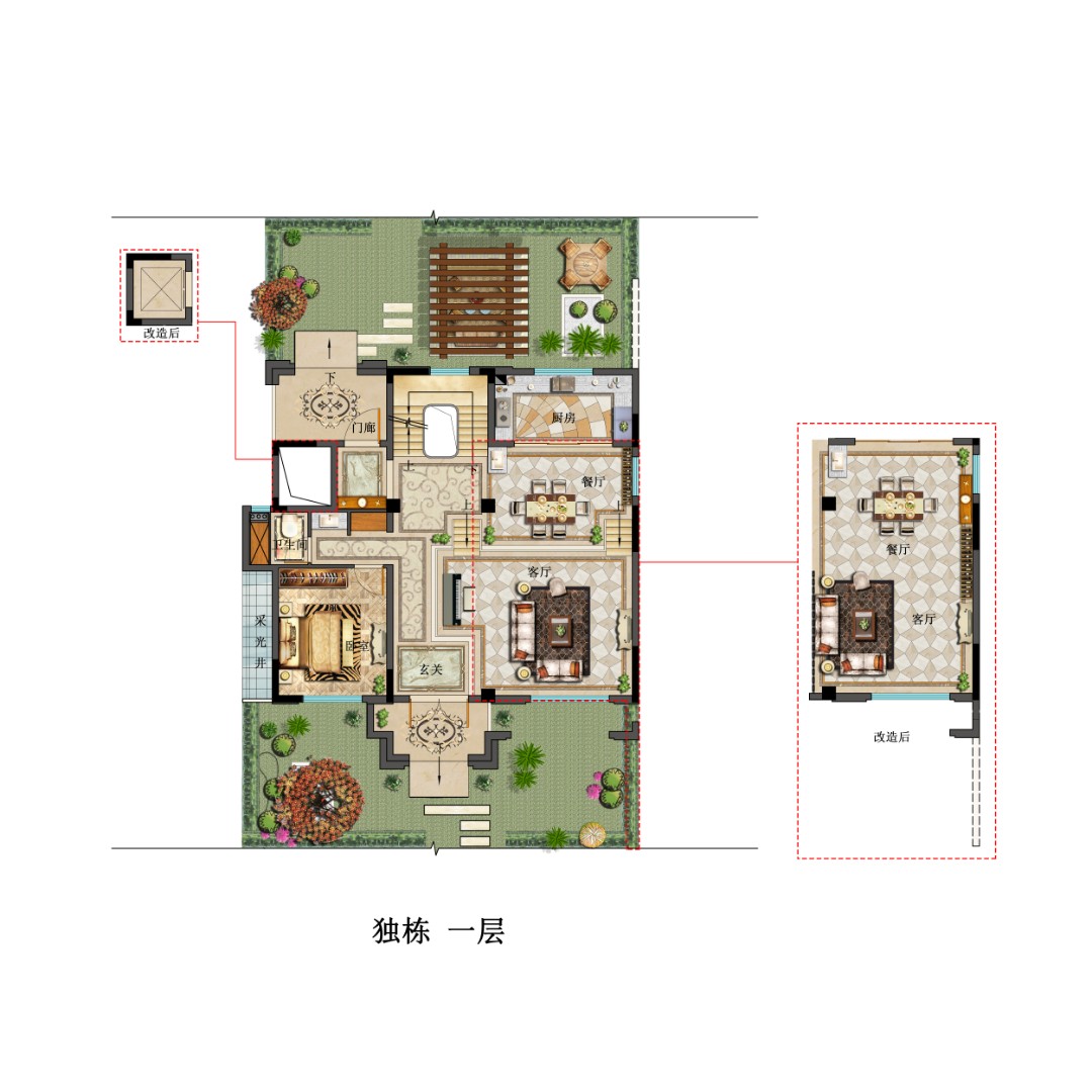 獨棟一層 建筑面積：