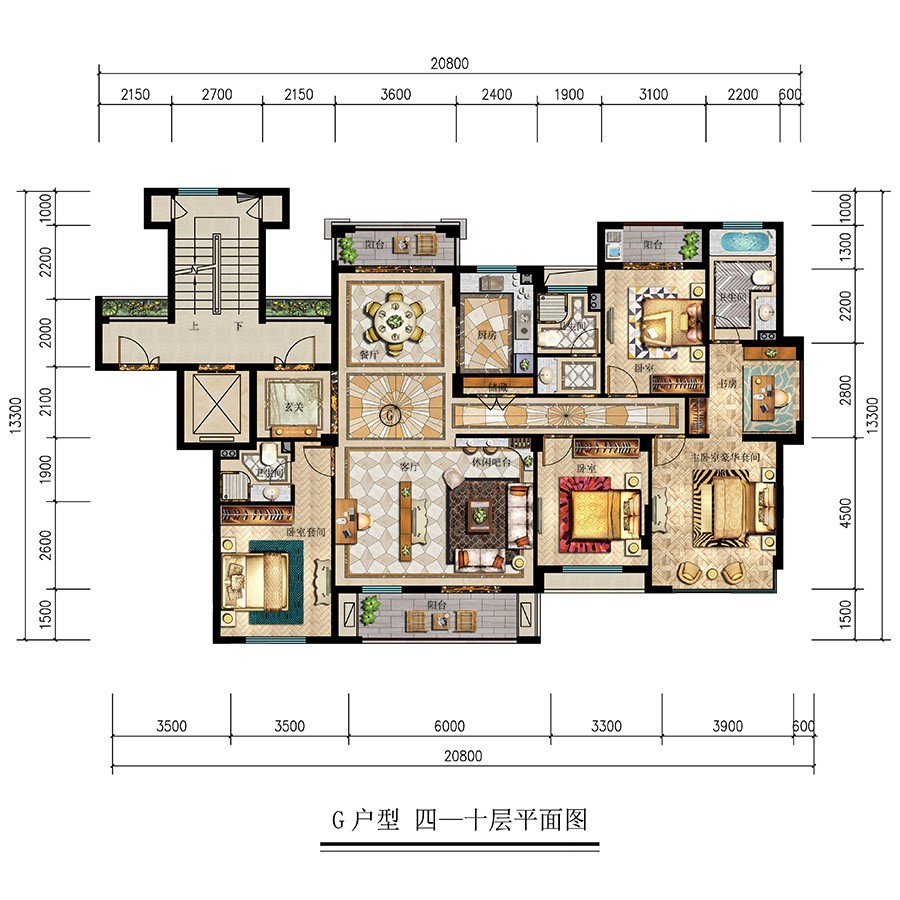 G戶型 四一十層平面圖 建筑面積：